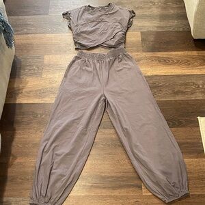 Women's Casual Two-Piece Set in Gray